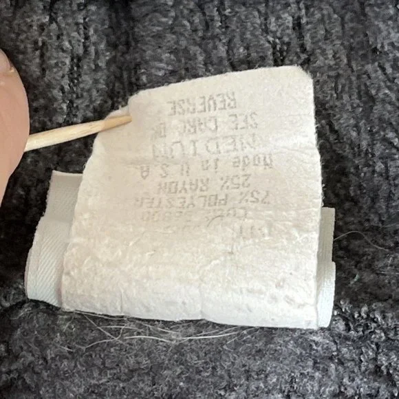 Wooden Dog Terry Sweatshirt Mens Med Grey Terrycloth Hoodie Pullover Sweatshirt - Picture 12 of 14